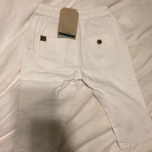 ZARA NWT 6-9 MONTHS WHITE DRAWSTRING PANTS